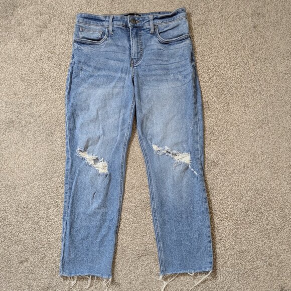 KUT Rachel Fab Ab Mom Jean; High Rise Distressed Cut-Off Jeans; Size 6 - Picture 1 of 4